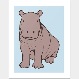 Cute Hippopotamus Posters and Art